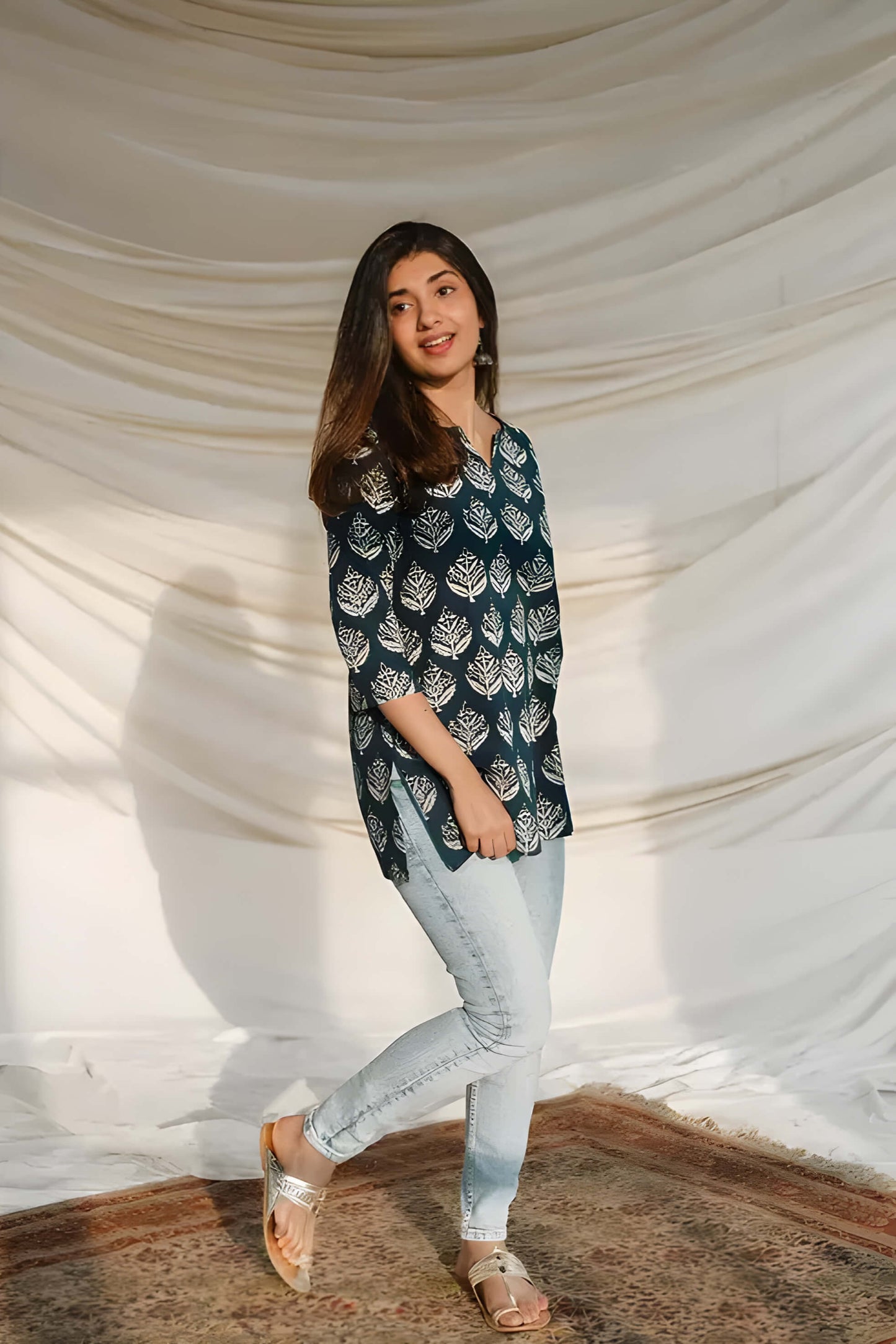 Trending Rayon Printed Short Kurta