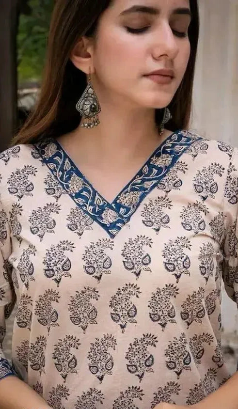 Women Printed Pure Cottan Short Kurta