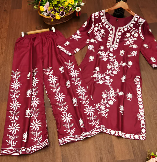 New Chikankari Exclusive Kurti_Pent Pair