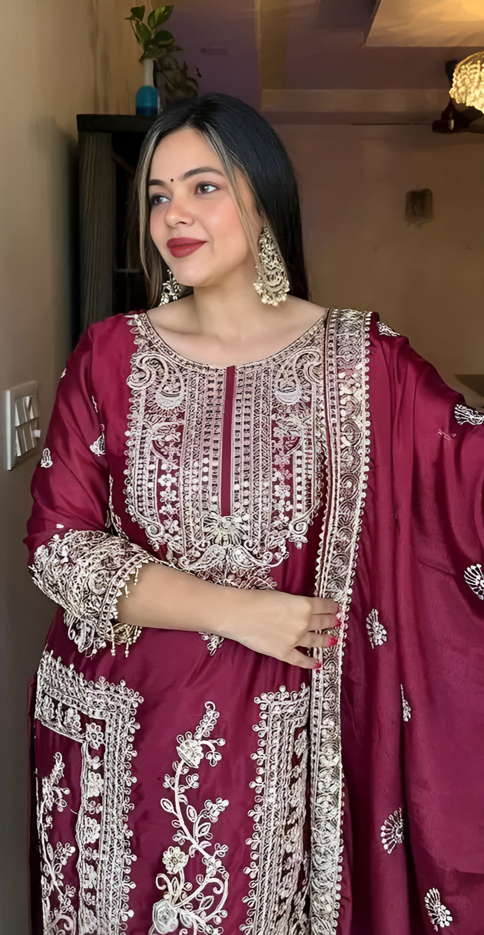 New Designer Budget Friendly party wear kurta with dupatta and bottom