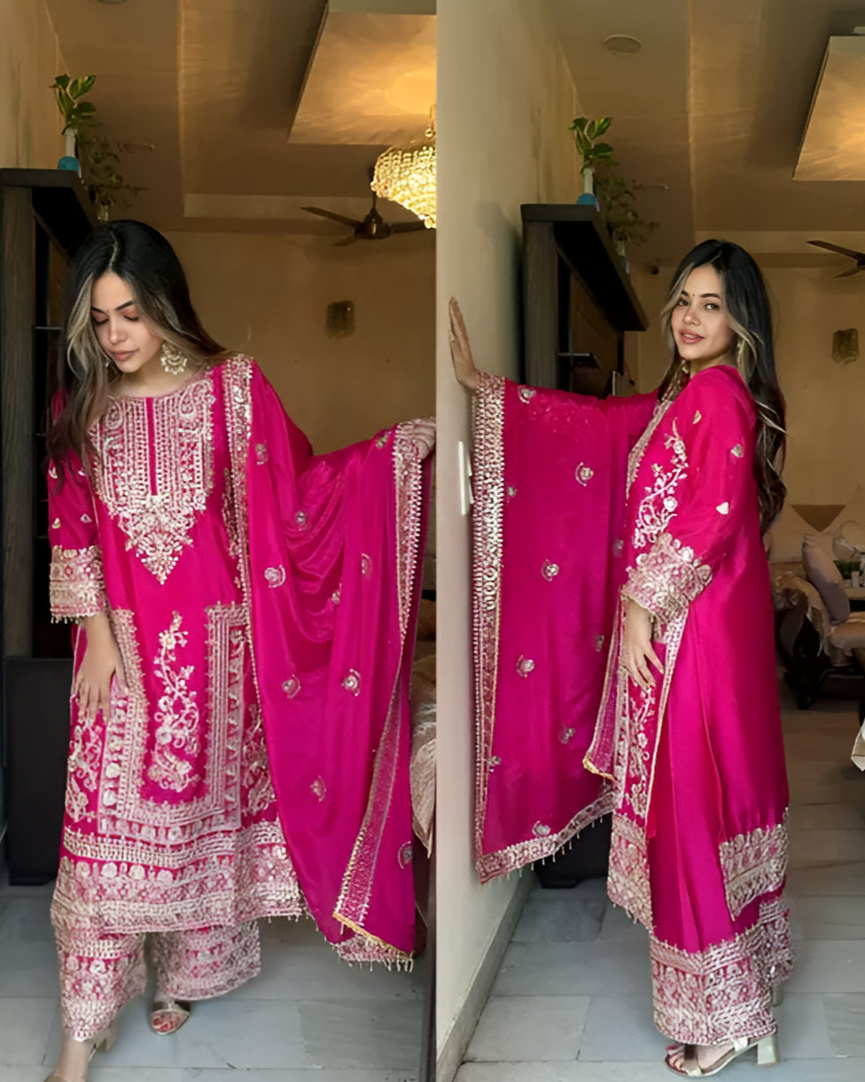 New Designer Budget Friendly party wear kurta with dupatta and bottom