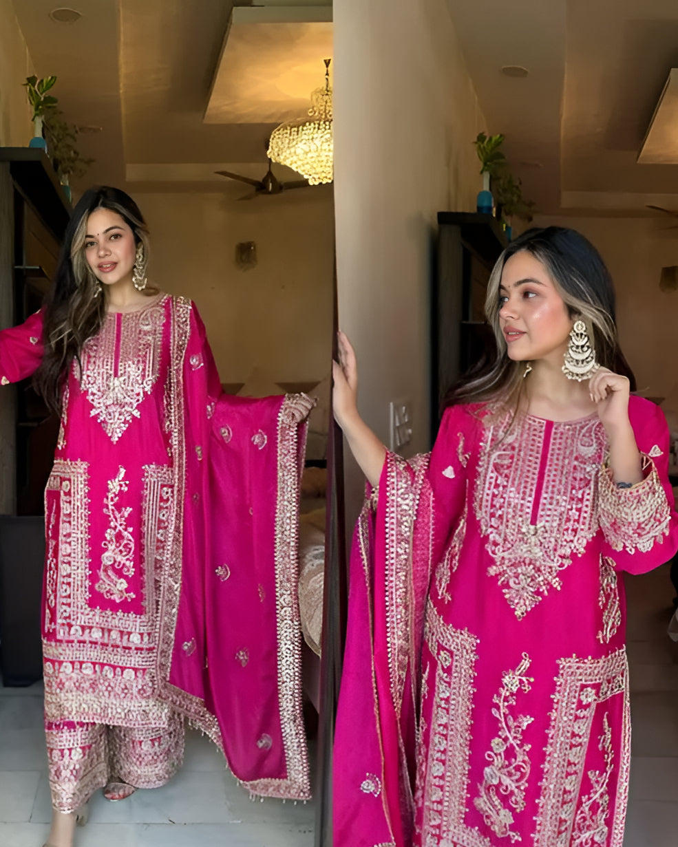 New Designer Budget Friendly party wear kurta with dupatta and bottom
