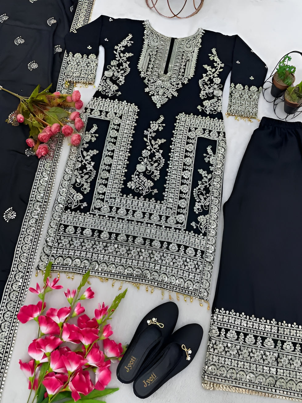 New Designer Budget Friendly party wear kurta with dupatta and bottom