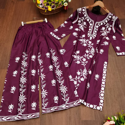 New Chikankari Exclusive Kurti_Pent Pair