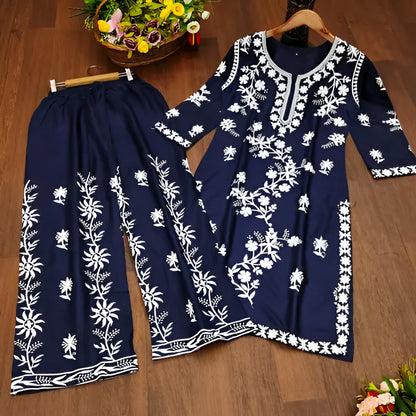 New Chikankari Exclusive Kurti_Pent Pair