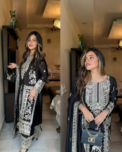 New Designer Budget Friendly party wear kurta with dupatta and bottom