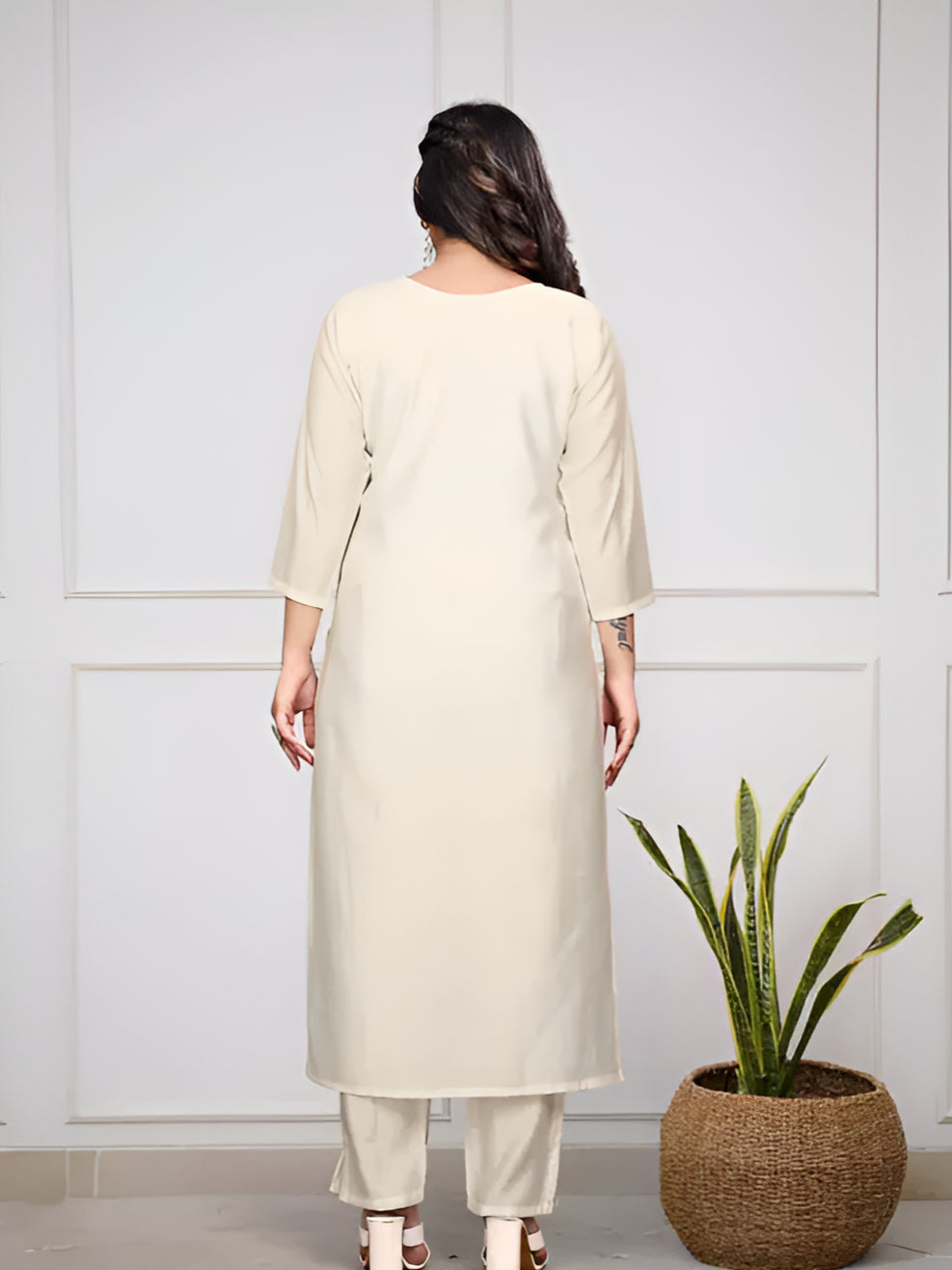 Women's Viscose Chanderi Silk Embroidered kurta pant with Dupatta Sets